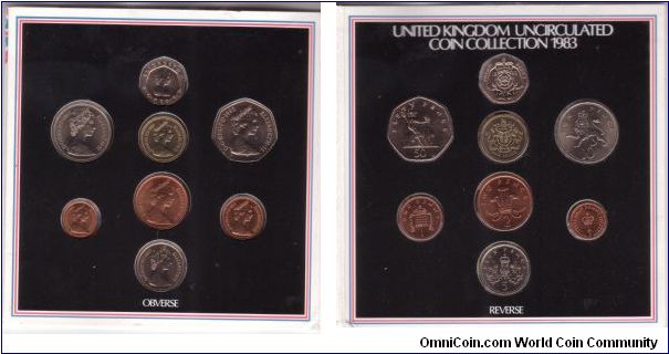 1983 Great Britain 8 coin mint set with