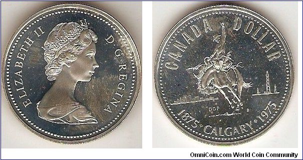 Silver dollar
Calgary centennial
effigy of Elizabeth II by Arnold Machin