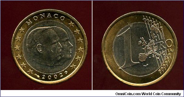 1Euro 
Prince Rainier III and Prince Albert II 
Map of the community & Value