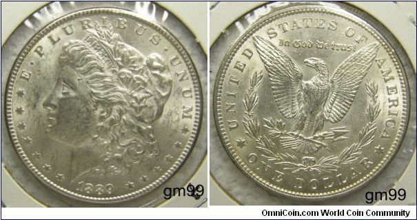 MORGAN SILVER DOLLARS (1878-1921). 1889,Mintmark: None (Philadelphia),
Metal Content:
Silver - 90%
Copper - 10%