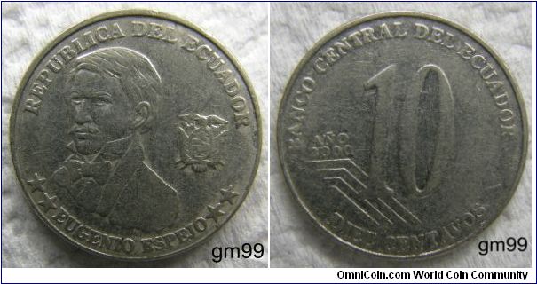 Ecuador km106 10 Centavos (2000)