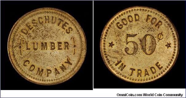 Deschutes Lumber Co., Mowich, Oregon. Trade Token (cleaned)