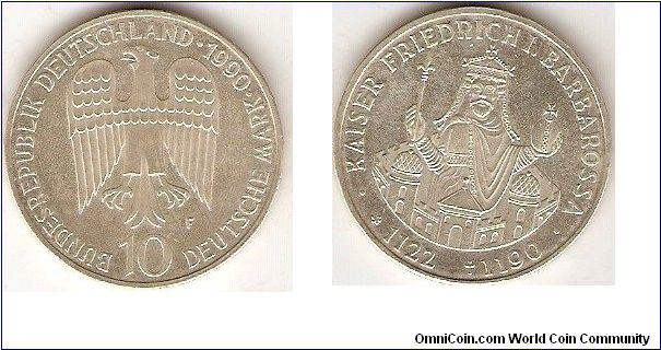 10 mark
Emperor Friedrich I Barbarossa