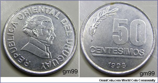 Uruguay new 50 Centesimos (1998)