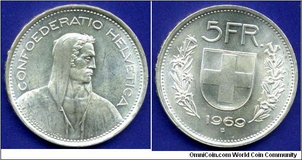 5 Francs.
Confederatio Helvetica.
(B) Bern mint.
Stamp shine.


Ag835f. 15,0gr.