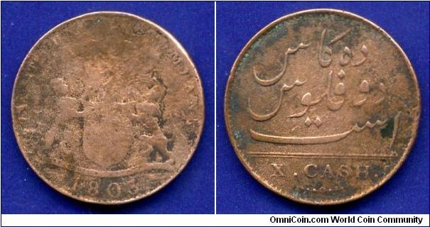 10 (X) cash.
Madras.
British East India company.


Cu.