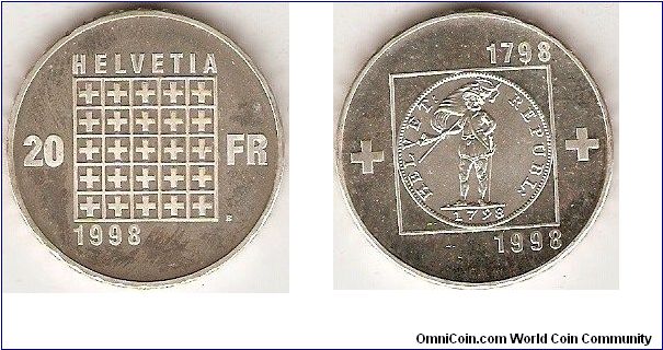 20 francs
Helvetian Republic