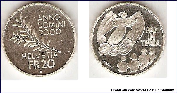 20 francs
Year 2000
Peace on Earth