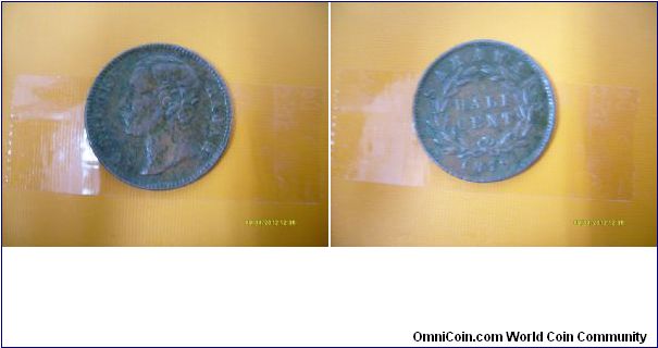 Half CenT 1879 C.BROOK RAJAH it's was known as the Mint BRIMINGHAM LIMITED