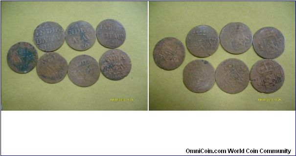 INDIA BATAV series coins, ex Dutch colonoal era