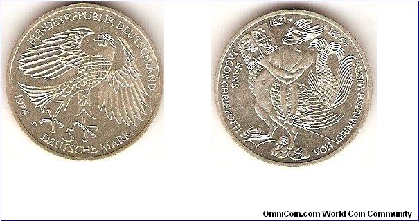 5 mark
Hans Jacob Christoph von Grimmelshausen