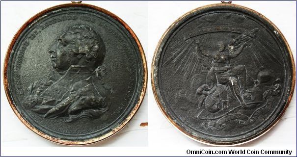 George III 1809 Jubilee Medal in brass ring with loop.  WM 55mm.