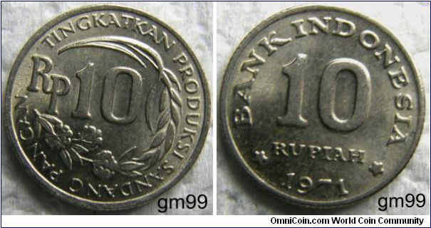 Indonesia km33 10 Rupiah-FAO (1971)
