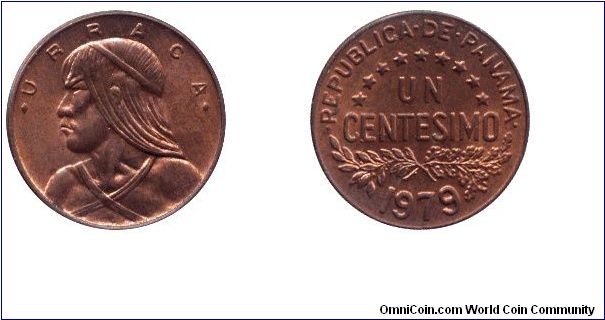 Panama, 1 centesimo, 1979, Bronze, Urraca.                                                                                                                                                                                                                                                                                                                                                                                                                                                                          