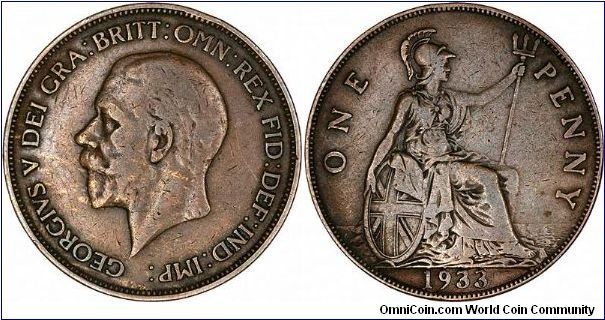 In March 2008, we were contacted by a person who believed they were in possession of a 1933 penny. As usual we said we would be interested to see it. Three photographs of this pseudo coin are shown on the right. On this coin, it is very obvious that the date has been altered, but it is surprising because the whole of the date area appears to have been tampered with. There are what appear to be flashes where there should be a gap in the lower section of both 3s. An interesting fake!