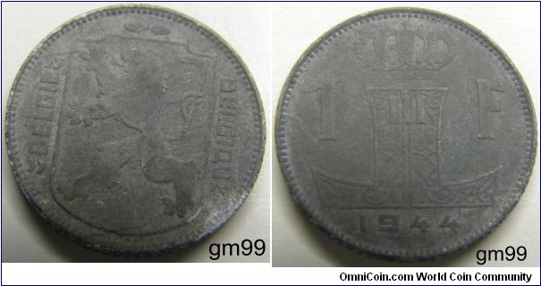 Belgium km128 1 Franc (1941-1947) Belgie-Belgique