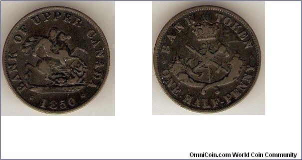 Bank of Upper Canada
One Half Penny Bank Token