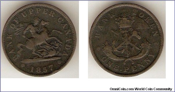 Bank of Upper Canada
One Penny Bank Token