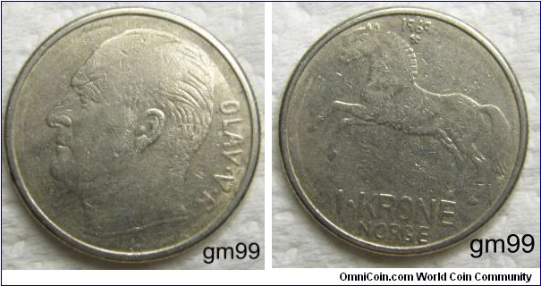 Norway km409 1 Krone (1958-1973)