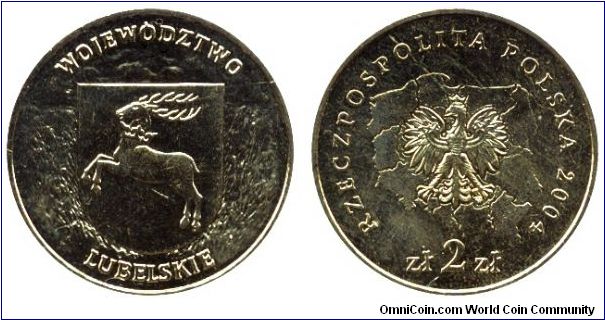 Poland, 2 zlote, 2004, Lubelskie County.                                                                                                                                                                                                                                                                                                                                                                                                                                                                            