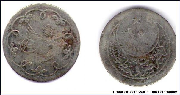 10 Para, billion. Struck during the reign of Abdul Hamid II (asc year 1293). 

Many thanks, Bart!