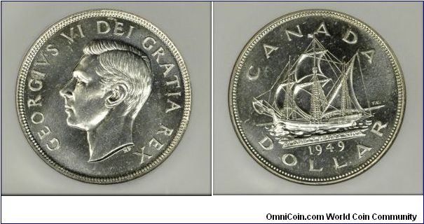 Canada One Dollar 1949 NGC MS-63