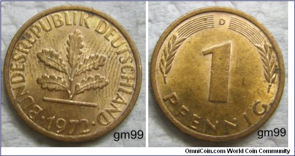 German Federal Republic km105 1 Pfennig (1950+)