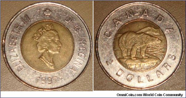 Canada, 2 dollars, 1997 (1996-2003) Regulation Coin Polar Bear