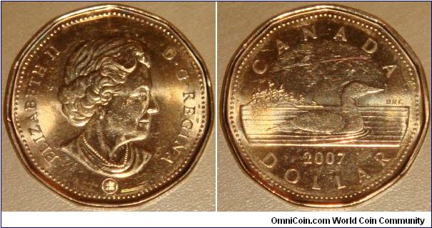 Canada, 1 dollar, 2007 (2006-present) Regulation Coin Loonie