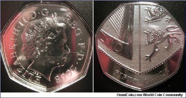 New style 'inverted' British 50 pence