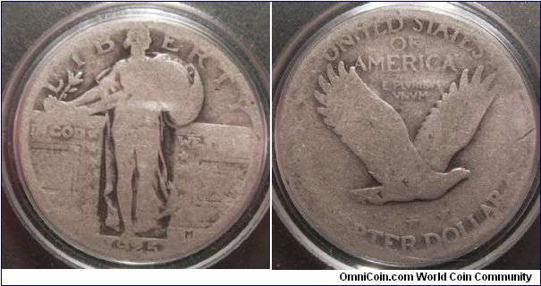 USA 'Standing Liberty' 25 cent