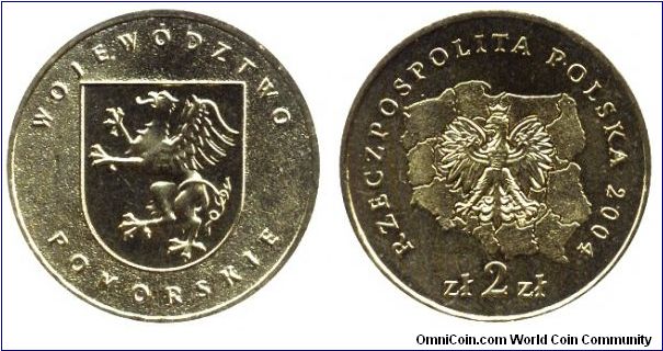 Poland, 2 zlote, 2004, Pomorskie County.                                                                                                                                                                                                                                                                                                                                                                                                                                                                            