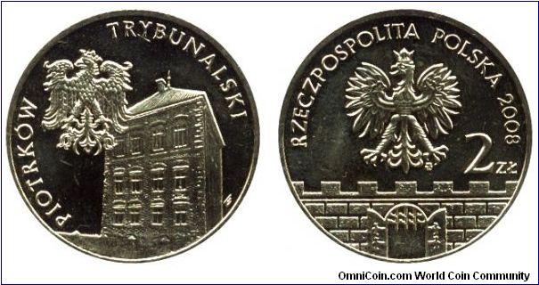 Poland, 2 zlote 2008, City of Piotrkow Trybunalski.                                                                                                                                                                                                                                                                                                                                                                                                                                                                 