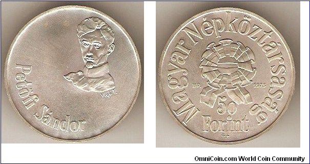 Peoples Republic of Hungary
50 forint
Sandor Petofi
