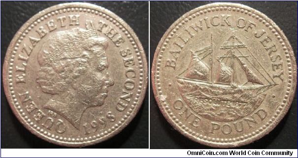 Jersey poind coin. 'Resolute 1877'