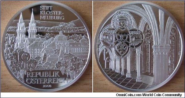 10 Euro - Cloister of Neuburg - 17.3 g Ag 925 - mintage 60,000