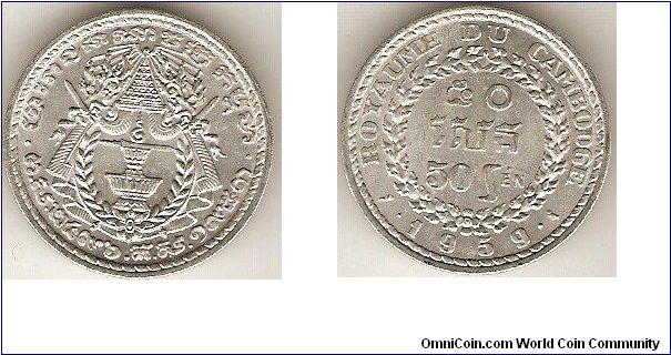 Kingdom of Cambodia
50 sen