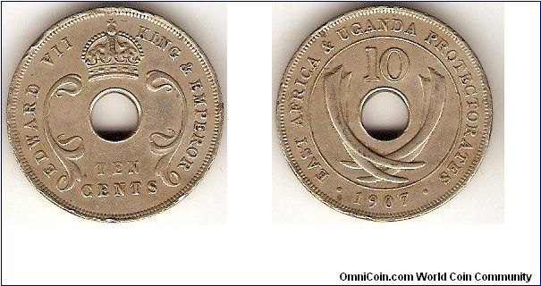 East Africa and Uganda Protectorates
10 cents
Edward VII, king and emperor
