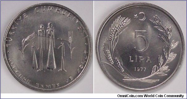 5 Lira Acmonital
FAO Herkese Ekmek ve Konut Food and Shelter for Everyone