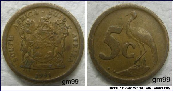 South Africa km134 5 Cents (1990-1998)