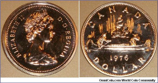 Canada, 1 dollar, 1976 (1975-1976) Regulation Coin, nickel dollar