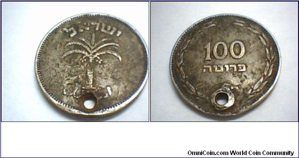 Rare Israeli Utrecht Die ,
(1954) 100 Pruta Utrecht Die.