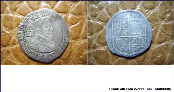 James I 1603 to 1625 2p silver coin,about very fine.