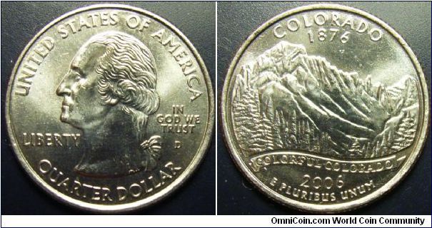 US 2006 quarter dollar, commemorating Colorado, mintmark D. Special thanks to slowly but surely!