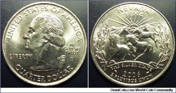 US 2006 quarter dollar, commemorating Nevada, mintmark D. Special thanks to slowly but surely!
