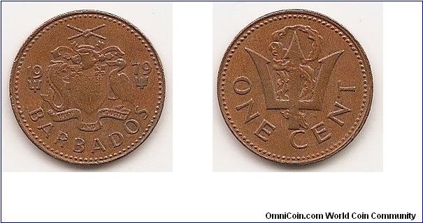 1 Cent
KM#10
3.1400 g., Bronze, 19 mm. Obv: National arms Rev: Trident
above value Edge: Plain