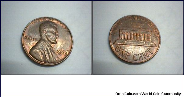 US 1 CENT 1963-D.
FOR SALE.