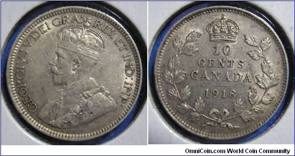 Silver King George V 10 cent piece.