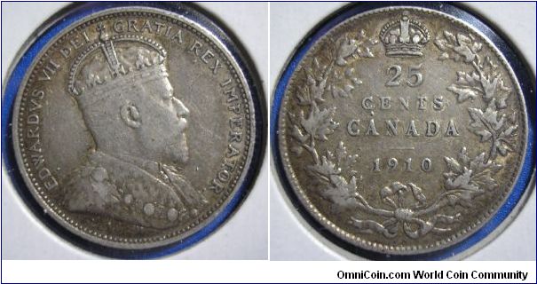 Silver 25 cents, Edward VII