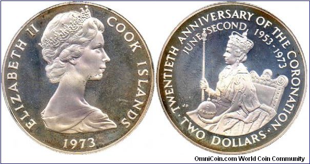 1973 2 Dollars - 20th Anniversary of the Coronation of Elizabeth II